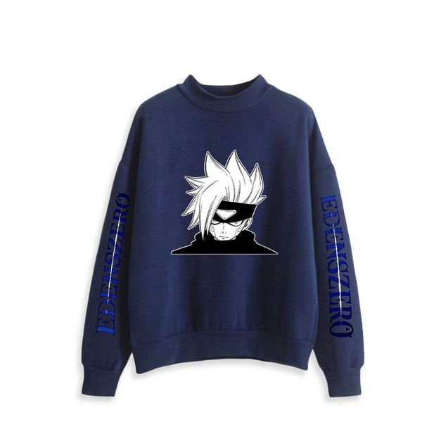 

men's hoodies & sweatshirts 2021 edens zero 2d print women/men sweatshirt high collar casual turtlenecks clothes, Black