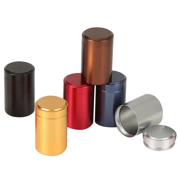 

storage bottles & jars mini tea caddy aluminum boxes sealed coffee powder portable travel leaves container jar organizer