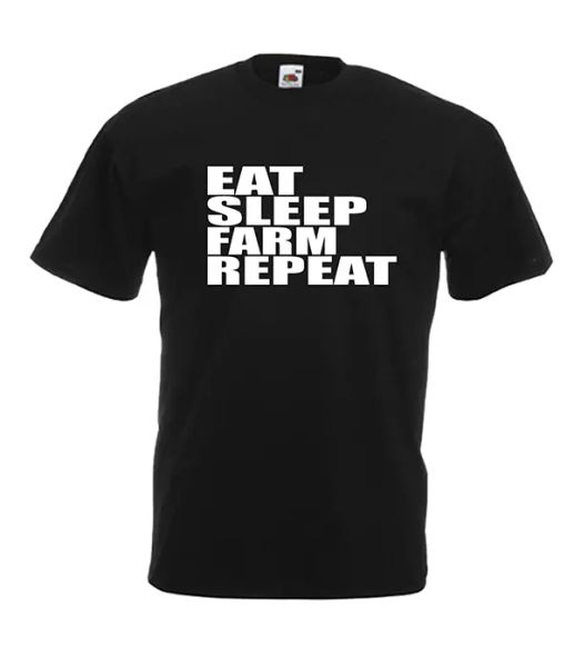 

eat sleep farm xmas gift idea mens women t shirts multi-color s-2xl, White;black