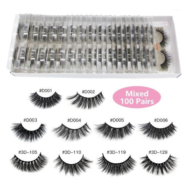 

wholesale eyelashes 10/20/30/50/100 pairs 3d mink lashes natural false makeup thick strip bulk1