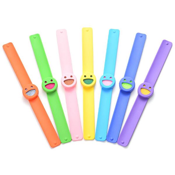 

charm bracelets 7 colors cartoon slap wristbrand silicone essential oils diffuser bracelet for kids pregnant woman gift va-975, Golden;silver
