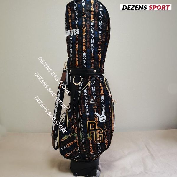 

golf bags dezens 2021 fashion printing bag canvas waterproof with rollers trolley standard