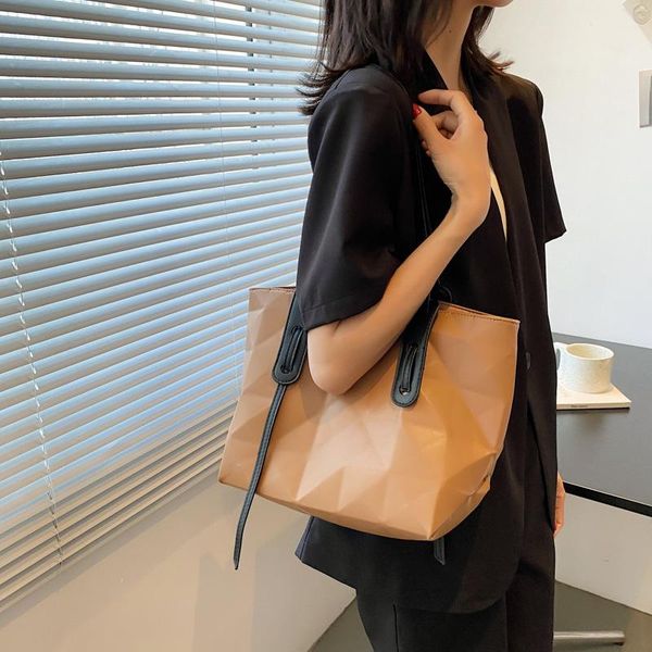 

evening bags fashion pu leather shoulder bag women large capacity tote handle handbag 2021 brand design women's