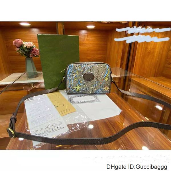

the new 2021 cartoon printing ribbons camera bag lady large capacity one men women genuine leather handbag shoulder bags aslant packa