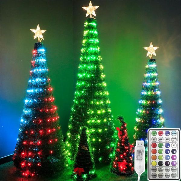 Stringhe Thrisdar 10 / 20M Fata per albero di Natale con ghirlanda in filo di rame che cambia colore a distanza per decorazioni per matrimoni per festeLED LED