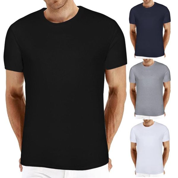

men's t-shirts men black t shirt summer solid color o-neck t-shirt short sleeve fitness tee oversized gym clothing for, White;black