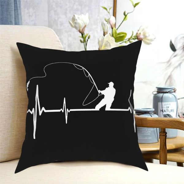 

fishing heartbeat square pillow case pillows decorative for living room novelty cushion covers cushion/decorative