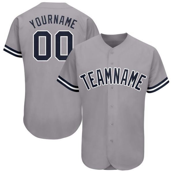 

custom gray navy-white baseball jersey, Blue;black