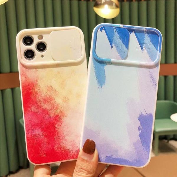 

cell phone pouches camera lens protect case for 12 mini 11 pro max 7 8 plus x xr xs transparent painted graffiti cover