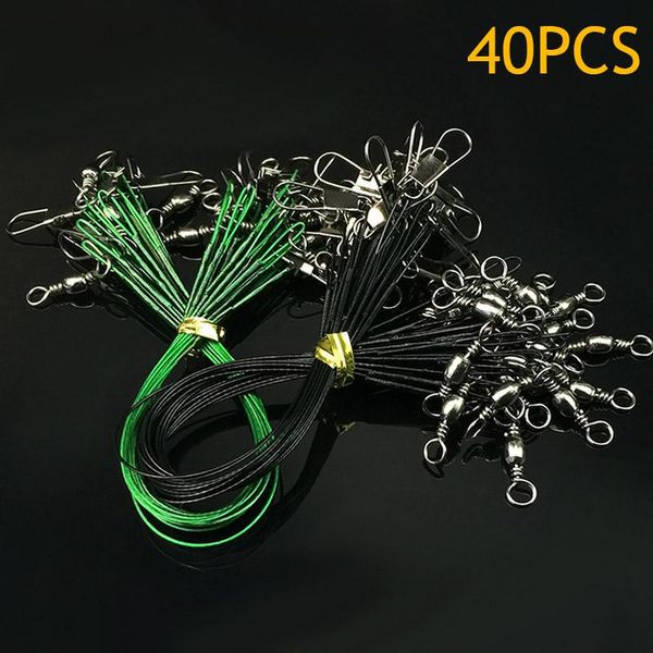 

fishing hooks 40 pcs line connector leader wire assortment sleeve stainless steel rolling swivels accessory lt88