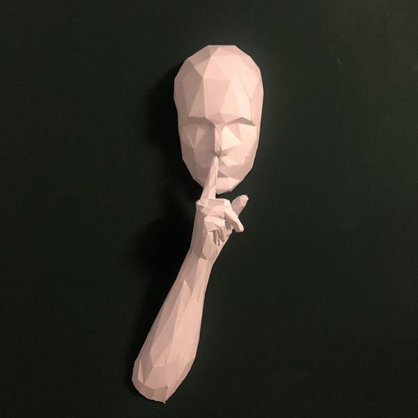 Dekorative Objekte Figuren Der stille Mann 3D-Papiermodell DIY handgefertigte Skulptur Moderner Stil Kunst Wanddekoration Kunsthandwerk für Wohnzimmer