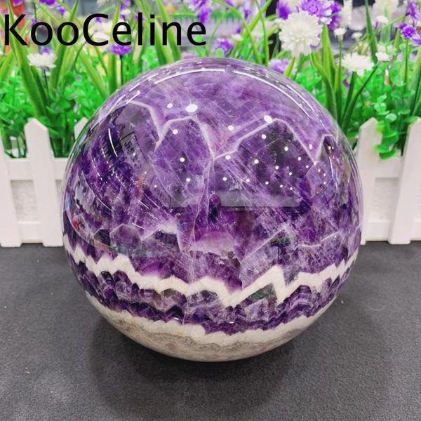 

decorative objects & figurines 6-15cm natural crystals quartz dream amethyst sphere energy ball reiki healing stones aquarium decoration acc