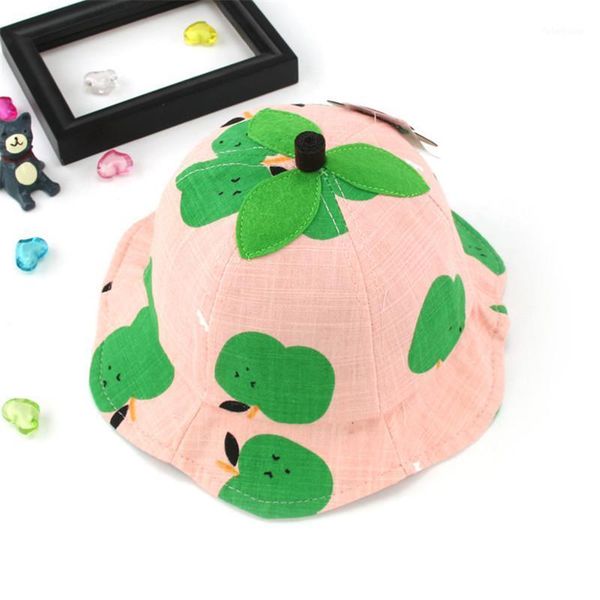 

caps & hats toddler baby summer outdoor hat for boy girl cartoon soft cotton sunhat adjustable kids bucket cap 6-24 month old1, Yellow