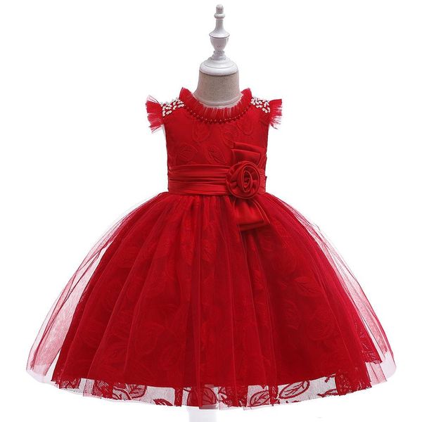 

ballgown kids toddler first communion dress with pearls pageant flower girl dresses for evening party, White;blue