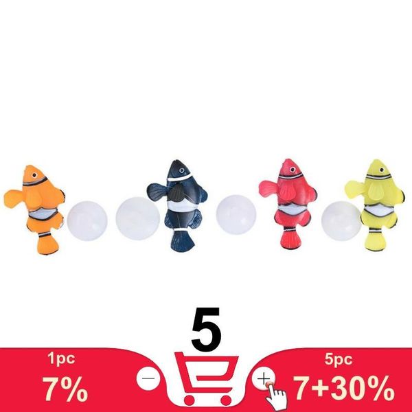 

decorations aquarium decorative artificial fake fish clownfish float in water, suction cup toy model fluorescent light vivid waterscape