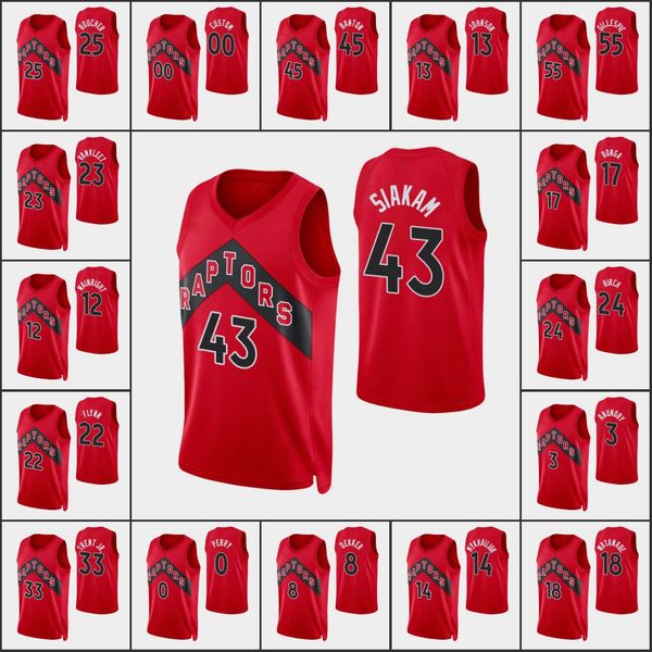 

basketball jersey pascal siakam fred vanvleet khem birch gary trent jr. og anunoby 2021-22 75th anniversary custom red jerseys 2021 size s-x, Black;red