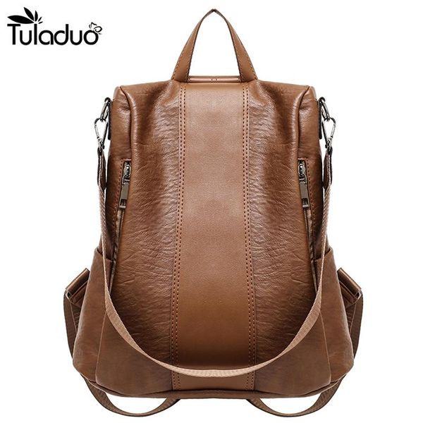 

backpack 2021 n quality brand fashion blackleather men's backpacks schoolbag computer travel preppy style brown women bolsas