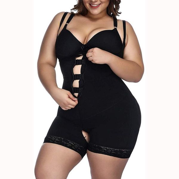 

women's shapers corset mujer body with open chest shape for women plus size fajas colombianas corsetto thigh trimmer, Black;white