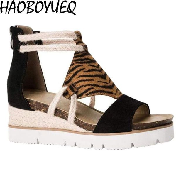 

dress shoes wedges for women retro sandal platform round toe flat heels sandals chunky plataforma mujer zapatillas, Black