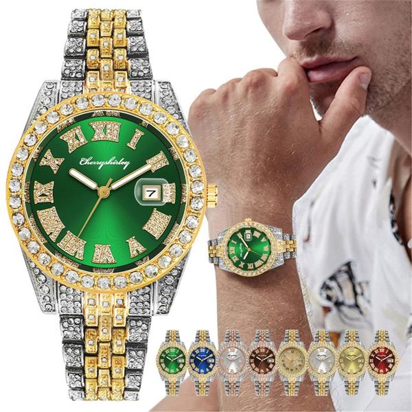 

wristwatches mens casual quartz stainless steel band diamonds business watch zegarki damskie relogio feminino relojes para mujer 2021 st, Slivery;brown
