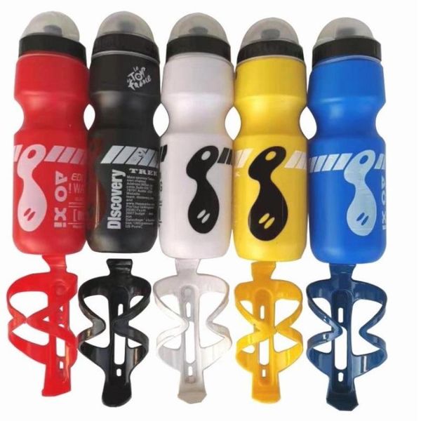 

water bottles & cages 750ml mountain bike bicycle cycling drink bottle+holder cage outdoor sports plastic portable kettle bottle drinkware