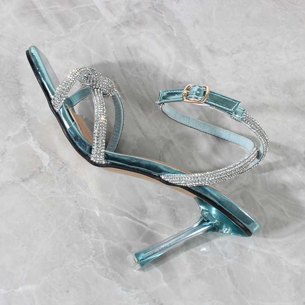 

women's shoes 2021 summer new chain braided bow high-heeled women's sandals fashion buckle party stiletto sandals 9cm y0721, Black