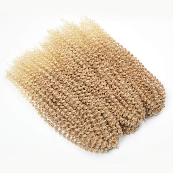 Волосы для волос Африканские косы, плетеные чистые омбре Цвет вьющиеся 8 дюймов вязание крючком Дреды Разрешения Волны Прическа