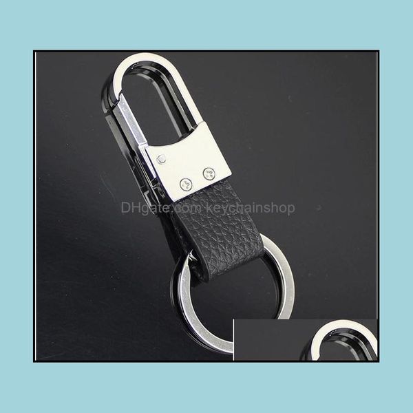 

keychains fashion accessories metal leather car key chain ring holder steel keychain chains brand rings gift for man ak065 drop delivery 202, Silver