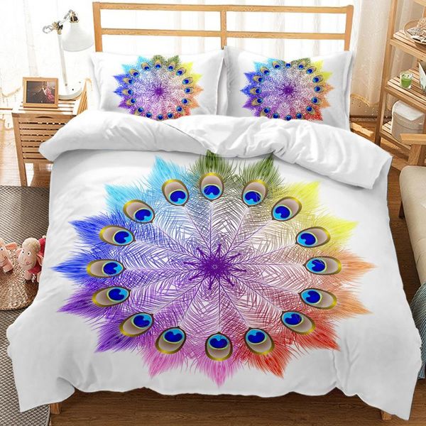 

bedding sets color nordic set illusion bohemia style duvet cover  simple feather pattern pillowcase no bed sheet