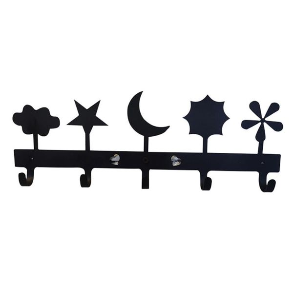 

hooks & rails key holder for wall mount (5-hook rack) decorative,metal hanger front door, kitchen,or garage store house,work