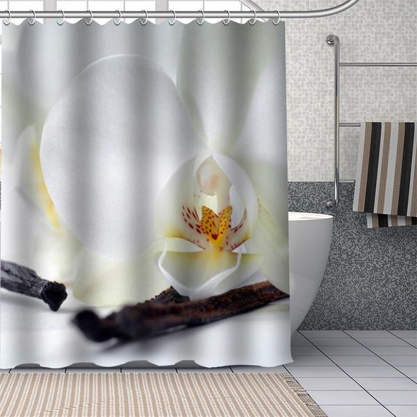 

shower curtains diy bathroom durable custom orchid curtain fabric washable polyester for bathtub art decor