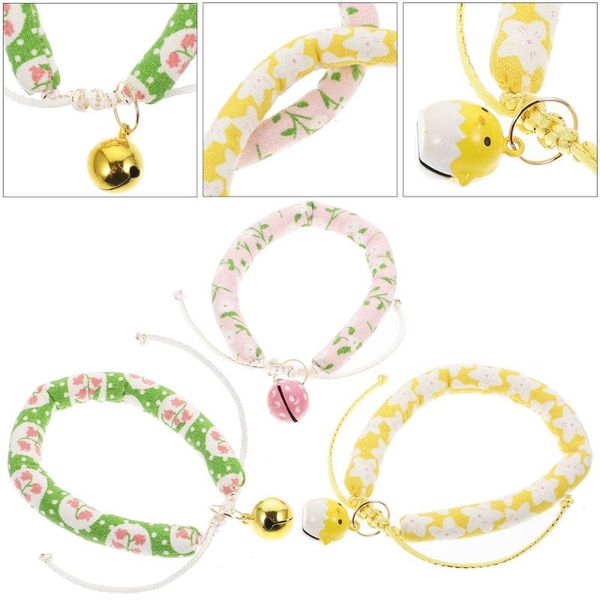 

cat collars & leads 3pcs pet safety with elastic strap bell decors