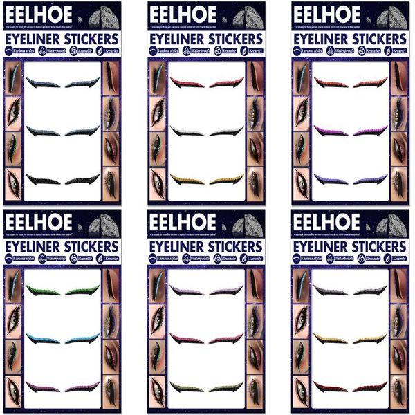 

false eyelashes 3 pairs waterproof eyeliner stickers reusable glitter sticker double eyelid sticke eye makeup self-adhesive cosmetic