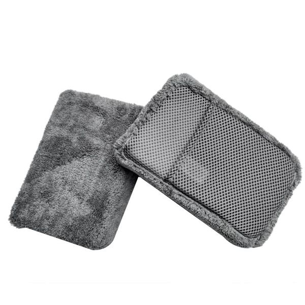 

coral velvet car washing sponge is super absorbent and does not lose hair with pocket mesh hole wiping block