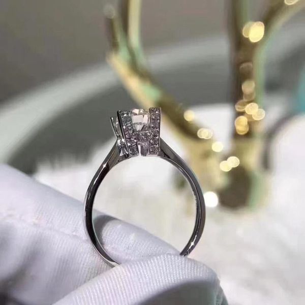 

wedding rings xf elegant women pure 925 sterling silver setting ring husband wife couple cuff jewelry, Slivery;golden