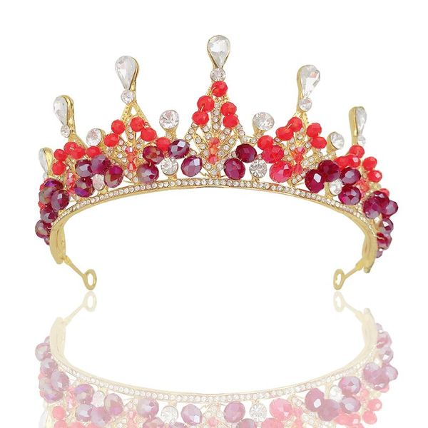 

hair clips & barrettes crown tiara female birthday gift net red atmospheric princess wedding bride simple tiarar, Golden;silver