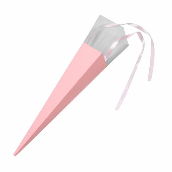 

gift wrap 25pcs exquisite flower box packing list rose holder pvc triple-cornered with ribbon florist supplies