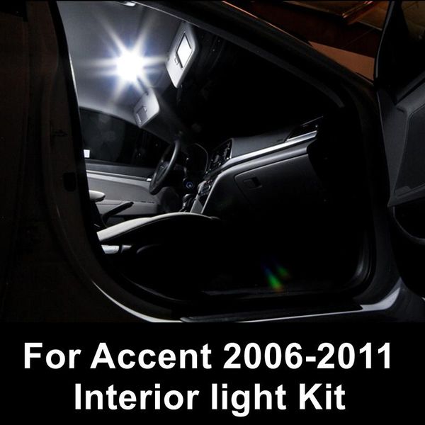 

emergency lights 4x white error car interior led light package kit for accent accessories 2006-2011 map dome trunk t10 festoon