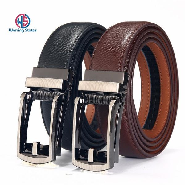 

[warring states] genuine leather belt for men, dress belts formal designer belt, automatic buckle men, Black;brown