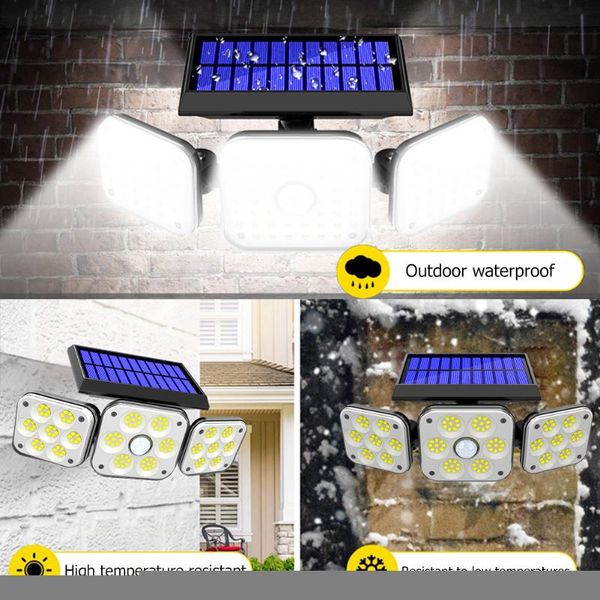 

solar lamps powered motion sensor outdoor wall light waterproof 3 modes garden courtyard porch driveway foldable street lamp