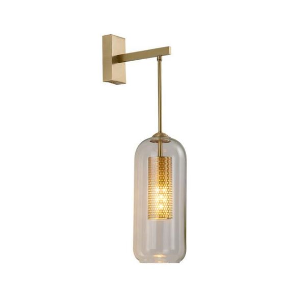 

wall lamp post-modern light luxury copper bedroom bedside living room tv background simple american glass