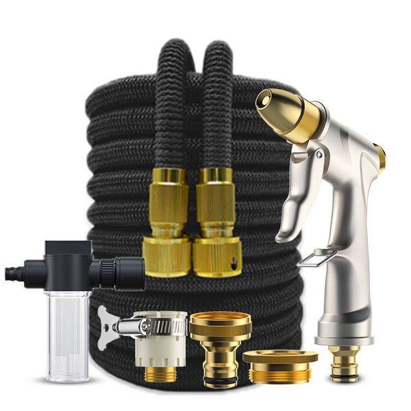 

watering equipments expandable magic flexible garden hose pipe with spray nozzle gun high pressure car wash cleaning irrigation tools