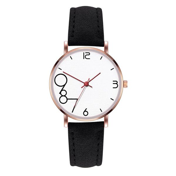

wristwatches fashionable temperament female leather strap watch quartz analog round simple women's wrist women luxury&50, Slivery;brown
