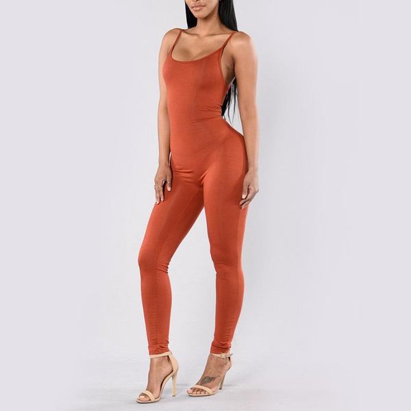 

women's jumpsuits & rompers woman tight sleeveless jumpsuit long pants solid summer suspender skinny bodycon romper bodysuit slim club, Black;white