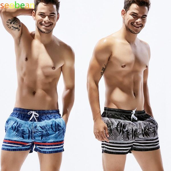 

men's shorts sold printed and striped quick drying beach s/m//xl, White;black