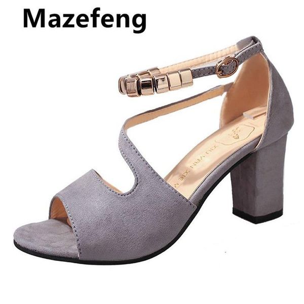 

mazefeng brand elegant sandals women high heels pumps super heel women's banquet waterproof platform toe, Black