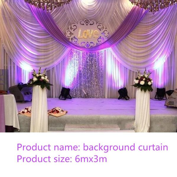 

party decoration 20ft*16ft luxury wedding backdrop curtains with swags event and fabric including middle sequin