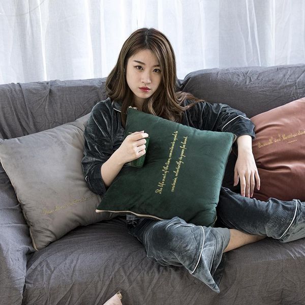 

cushion/decorative pillow italian velvet light luxury quilt solid color foldable two-in-one plush cushion car small