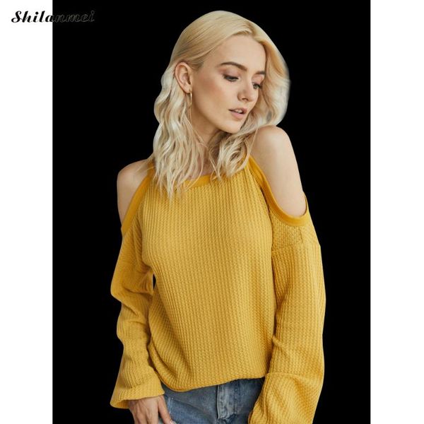 

women's t-shirt off shoulder long sleeve shirt for women pullover casual female chemisiers et femme dentelle, White