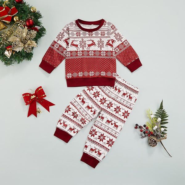 

pajamas ma&baby 1-6y christmas toddler children kids boys girls sets deer long sleeve pants xmas sleepwear outfits d84, Blue;red